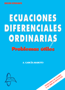 Ecuaciones Diferenciales Ordinarias Problemas Útiles - Solucionario | Libro PDF