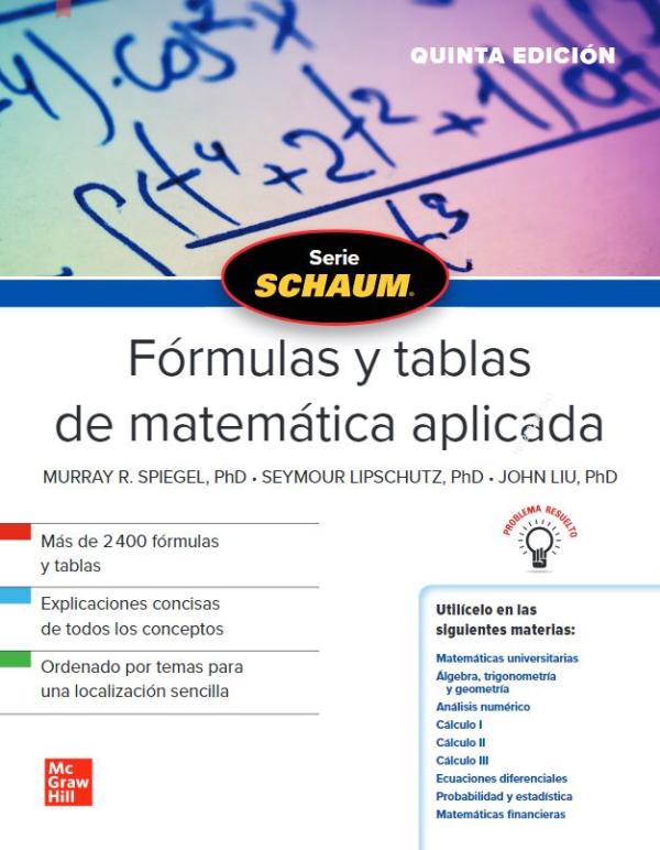 Fórmulas Y Tablas De Matemática Aplicada 5Ed PDF